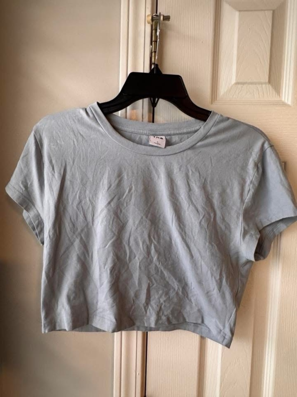 Aritzia Light Blue Cropped Crew Tee